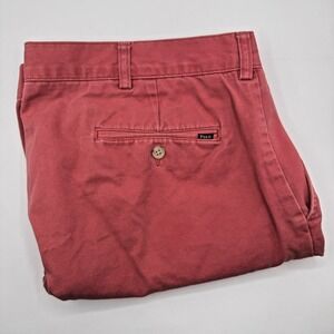 Polo Ralph Lauren Men's 40 Pink Red Flat Front Chino Preppy Pocket‎ Shorts 9"